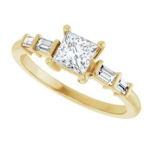 10K Yellow Gold 4.5x4.5 mm Square Ring Mounting – image 8