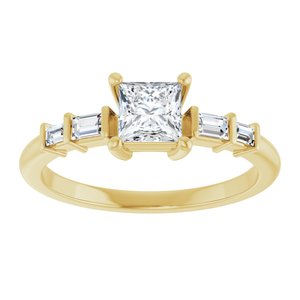 14K Yellow Gold 4.5x4.5 mm Square Ring Mounting – image 5