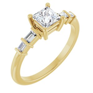 14K Yellow Gold 4.5x4.5 mm Square Ring Mounting