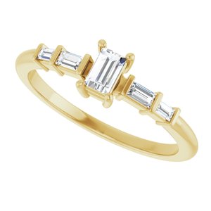 14K Yellow Gold 4x2.5 mm Straight Baguette Ring Mounting – image 8