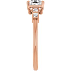 10K Rose Gold 4.5x4.5 mm Square Ring Mounting – image 7
