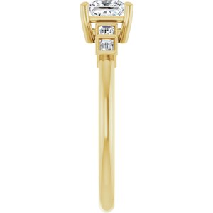14K Yellow Gold 4.5x4.5 mm Square Ring Mounting – image 7