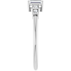 10K White Gold 4x2.5 mm Straight Baguette Ring Mounting – image 7