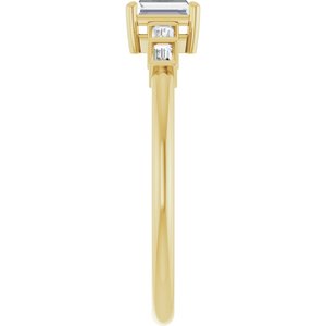 18K Yellow Gold 4x2.5 mm Straight Baguette Ring Mounting – image 7