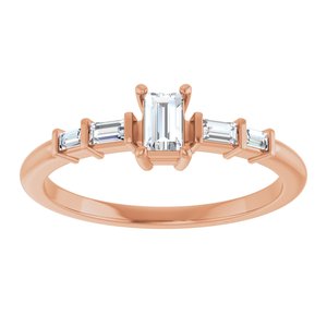 10K Rose Gold 4x2.5 mm Straight Baguette Ring Mounting – image 5
