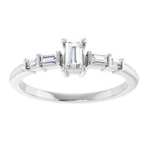 Platinum 4x2.5 mm Straight Baguette Ring Mounting – image 5