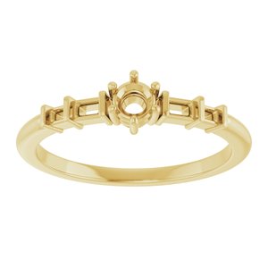 10K Yellow Gold 3.4 mm Round Ring Mounting – image 6
