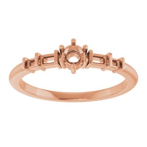 14K Rose Gold 3.4 mm Round Ring Mounting – image 6