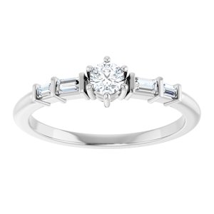 10K White Gold 3.4 mm Round Ring Mounting – image 5