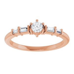 10K Rose Gold 3.4 mm Round Ring Mounting – image 5