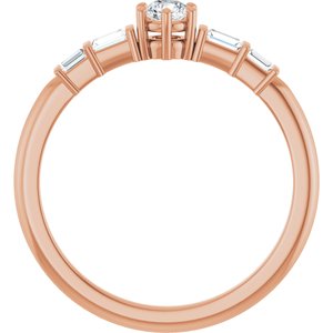 18K Rose Gold 3.4 mm Round Ring Mounting – image 3