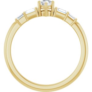14K Yellow Gold 3.4 mm Round Ring Mounting – image 3