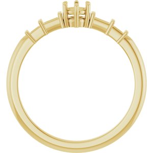 14K Yellow Gold 3.4 mm Round Ring Mounting – image 4