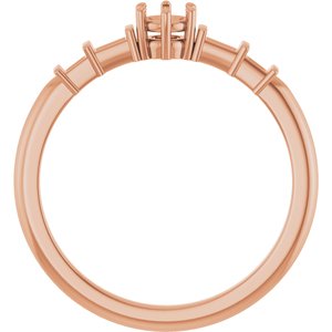 14K Rose Gold 3.4 mm Round Ring Mounting – image 4