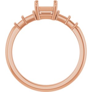 10K Rose Gold 4.5x4.5 mm Square Ring Mounting – image 4