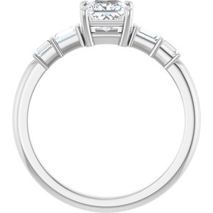 14K X1 White Gold 4.5x4.5 mm Square Ring Mounting – image 3