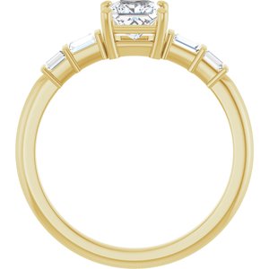 10K Yellow Gold 4.5x4.5 mm Square Ring Mounting – image 3