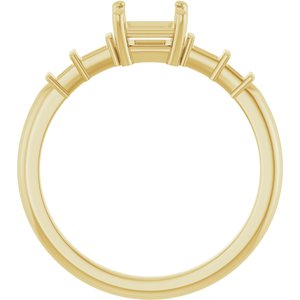 14K Yellow Gold 4.5x4.5 mm Square Ring Mounting – image 4