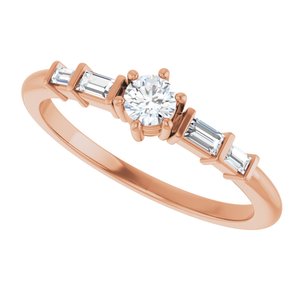 10K Rose Gold 3.4 mm Round Ring Mounting – image 8