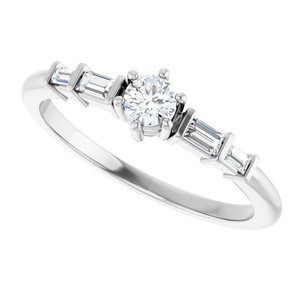 14K X1 White Gold 3.4 mm Round Ring Mounting – image 8