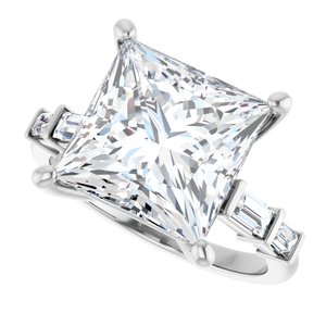 Platinum 10x10 mm Square Ring Mounting – image 8