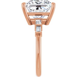 10K Rose Gold 10x10 mm Square Ring Mounting – image 7
