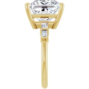 18K Yellow Gold 10x10 mm Square Ring Mounting – image 7