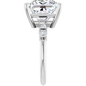 14K X1 White Gold 10x10 mm Square Ring Mounting – image 7