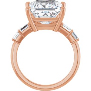 10K Rose Gold 10x10 mm Square Ring Mounting – image 3