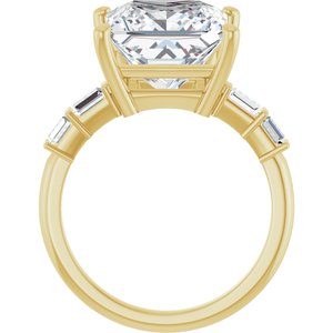 14K Yellow Gold 10x10 mm Square Ring Mounting – image 3