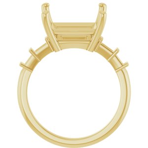10K Yellow Gold 10x10 mm Square Ring Mounting – image 4