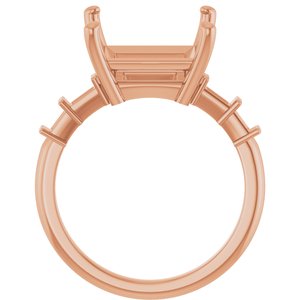 10K Rose Gold 10x10 mm Square Ring Mounting – image 4