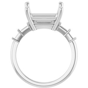 Platinum 10x10 mm Square Ring Mounting – image 4