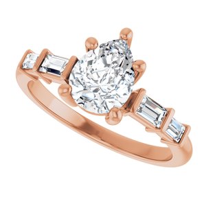 14K Rose Gold 8x6 mm Pear Ring Mounting – image 8