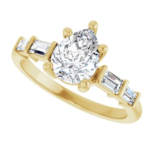 18K Yellow Gold 8x6 mm Pear Ring Mounting – image 8