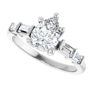 Platinum 8x6 mm Pear Ring Mounting – image 8