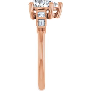 10K Rose Gold 8x6 mm Pear Ring Mounting – image 7