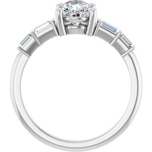 Platinum 8x6 mm Pear Ring Mounting – image 3