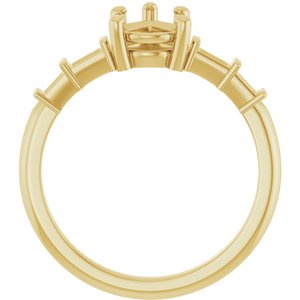 18K Yellow Gold 8x6 mm Pear Ring Mounting – image 4