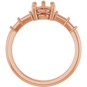 14K Rose Gold 8x6 mm Pear Ring Mounting – image 4