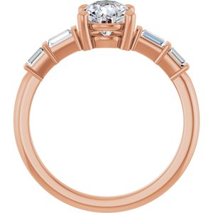 10K Rose Gold 8x6 mm Pear Ring Mounting – image 3