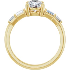 14K Yellow Gold 8x6 mm Pear Ring Mounting – image 3
