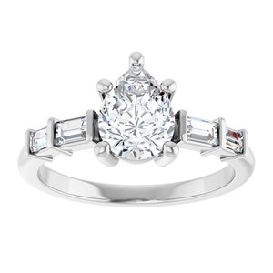 Platinum 8x6 mm Pear Ring Mounting – image 5