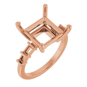 10K Rose Gold 10x10 mm Square Ring Mounting – image 2