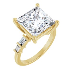 10K Yellow Gold 10x10 mm Square Ring Mounting