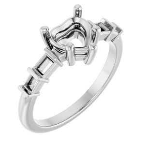 Platinum 6.5x6.5 mm Heart Ring Mounting – image 2