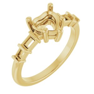 10K Yellow Gold 6.5x6.5 mm Heart Ring Mounting – image 2