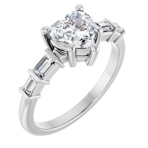 Continuum Sterling Silver 6.5x6.5 mm Heart Ring Mounting