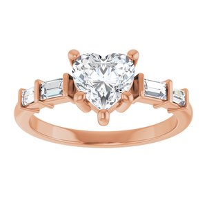 10K Rose Gold 6.5x6.5 mm Heart Ring Mounting – image 5