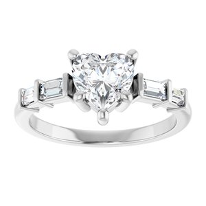 14K X1 White Gold 6.5x6.5 mm Heart Ring Mounting – image 5